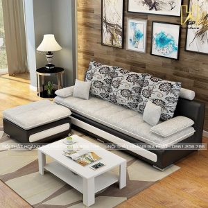sofa băng phối xám đen