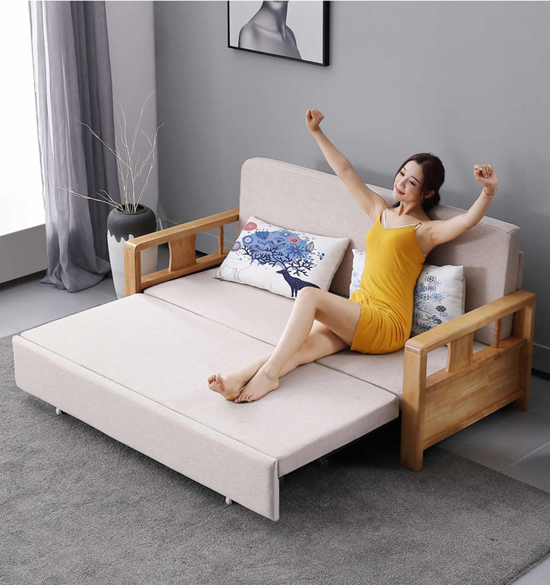 sofa giường gỗ